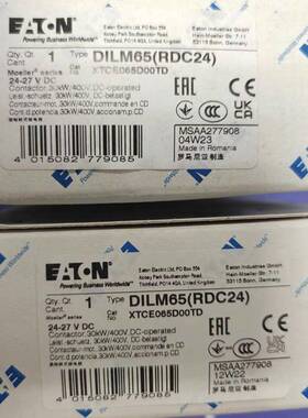 伊顿穆勒DILM65(RDC24)进口直流接触器