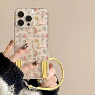 12x 满喆碎花兔子适用于真我gt7pro手机壳realme真我gtneo5 5PRO全包真我13 7保护套GT6 11女x50v30v23IMD