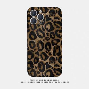 棕色时尚豹纹适用于oppo reno15pro手机壳reno14/reno13Reno12/109/6/7se女r15标准保护套reno5/4/3女r17菲林