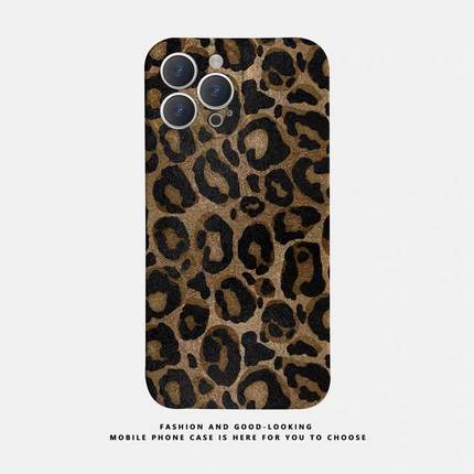 棕色时尚豹纹适用于oppo reno15pro手机壳reno14/reno13Reno12/109/6/7se女r15标准保护套reno5/4/3女r17菲林