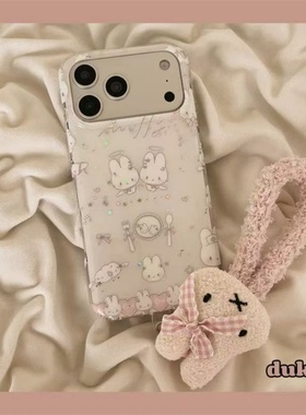 满喆白色兔子适用于OPPOReno15手机壳14/13PROFindX8Sx9保护套A6PROA5A3X7Ultra新款K12S11女款reno10高级IMD