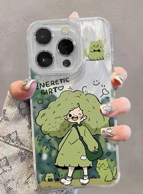 绿色背包女孩适用于vivo x300pro手机壳x200/x90sy500y300iY77女iqooneo10/9pro/8iqoo13pros50s30羽纱保护套