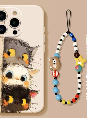 三只可爱猫咪适用一加ACE6手机壳1+13T新款Ace3PRO/2ACE5竞速版至尊12软壳15防摔一加9/7女8T保护套9TR2V直边