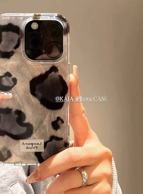 羽纱黑色豹纹适用于真我realme13pro+手机壳12X/gt大师版保护套gtneo7/neo6女GT7/6pro/v25/v23/q3sq5x羽纱