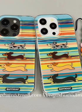 彩色腊肠狗狗适用于vivox300pro手机壳x200Sx100Ultrax90sx80/70y500Y300i女s50S30S20/19女s18pros16es魔方