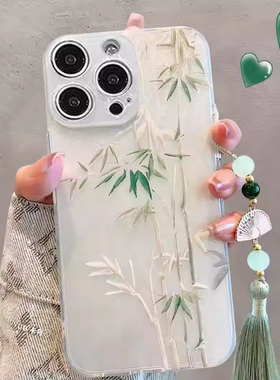 中式古风竹子适用于oppo A6pro/A5手机壳A3A2x/1/a96创意A2m女a11x/sA93/78保护套A58x/a35/a32/A9x全包羽纱