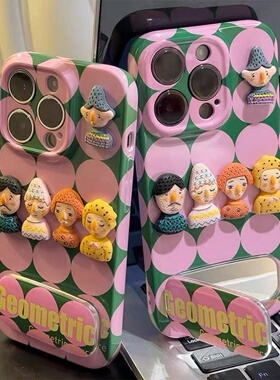 满喆立体小人适用于oppo reno15pro手机壳reno14/reno13Reno12/109/6/7se女r15标准保护套reno5/4/3女r17菲林