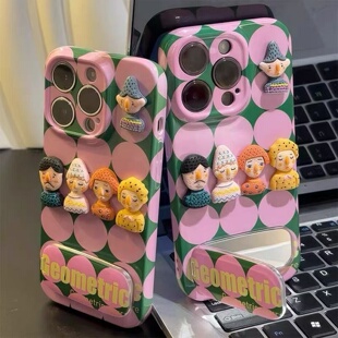 满喆立体小人适用于oppo reno15pro手机壳reno14/reno13Reno12/109/6/7se女r15标准保护套reno5/4/3女r17菲林