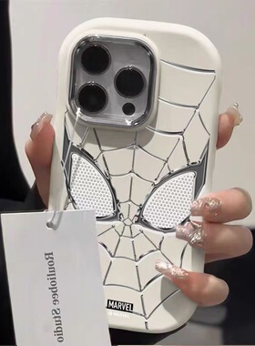 银色蜘蛛侠适用于oppofindx9手机壳reno15pro/14/1312/11/9/8/7/5r17女r15/Findx8s+/x6x7pro4se镜框保护套