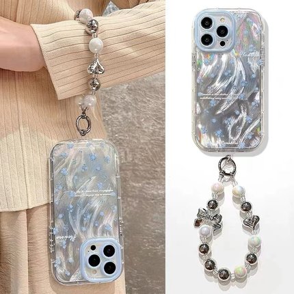 夏日蓝色碎花适用于红米K90promax手机壳Note15PRO+保护套K80/70/60至尊Turbo4/3女K40note13/12小米14R狐尾