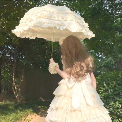 洛丽塔Lolita法式蕾丝公主风小洋伞花边绣花遮阳婚纱影楼拍摄