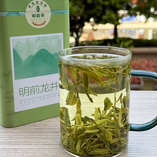 2025新茶龙井茶浓香型豆香春茶叶明前茶龙井43罐装礼盒装口粮茶