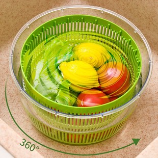 蔬菜脱水器水果沥o水篮甩干机手摇厨房创意手动沙拉洗菜甩水盆
