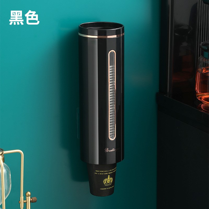 免打孔取杯器一次性杯子架t家用多功能防尘取杯架饮水机壁挂置物