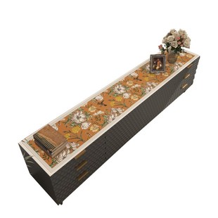 高级感皮革电j视柜桌布桌垫轻奢家用防水防尘免洗边柜垫餐台 美式