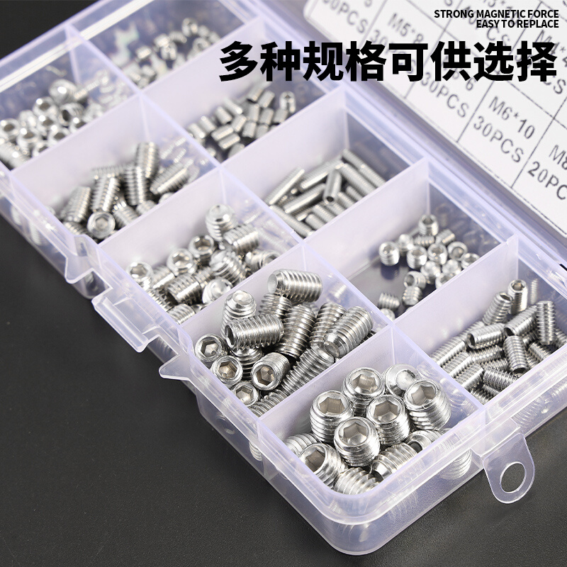 。304不锈钢平端内六角紧定螺丝无头机米止付螺钉M3M4M5M6M8M10-M