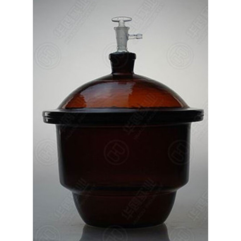 。棕色真空干燥器 180MM 附瓷板 化学实验室用品 玻璃干燥器皿