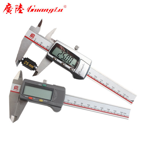 。广陆量具0-150mm 0-300mm塑料200不锈钢电子数显卡尺游标卡尺包