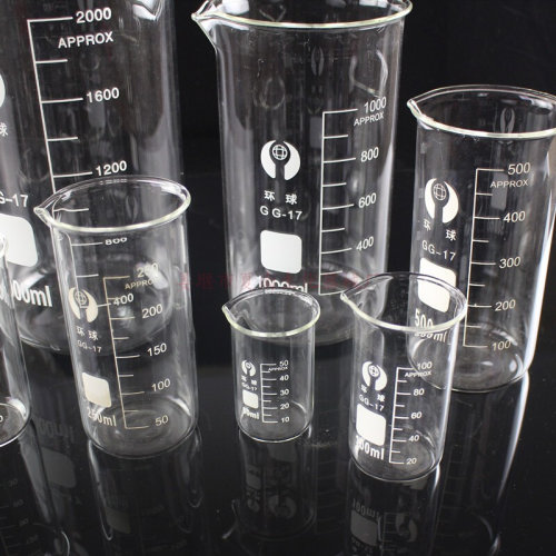 。高型玻璃烧杯50ml 100ml 250ml 500ml 1000ml带刻度玻璃量杯