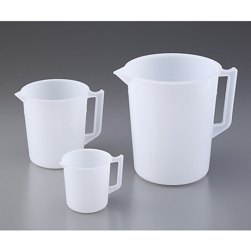 。进口NIKKO塑料烧杯HDPE量杯带把手刻度100/200/500/1000ml2L5L1
