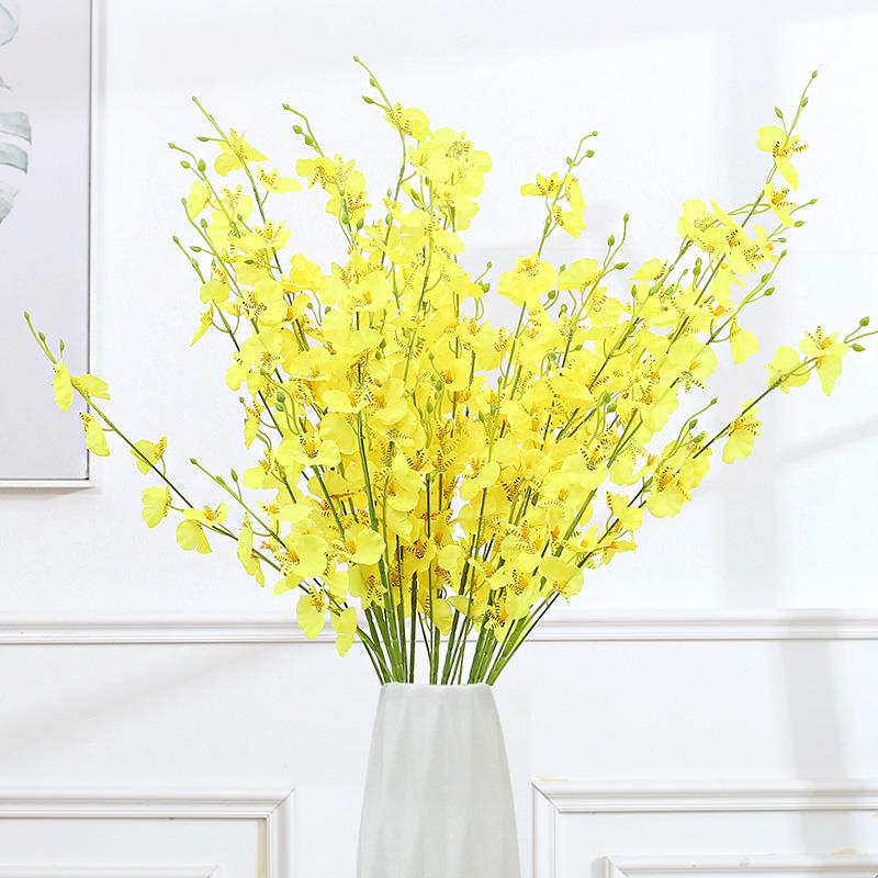 跳舞兰仿真花束塑料插花假花绢花室内装饰花艺摆设客厅蝴蝶兰摆件