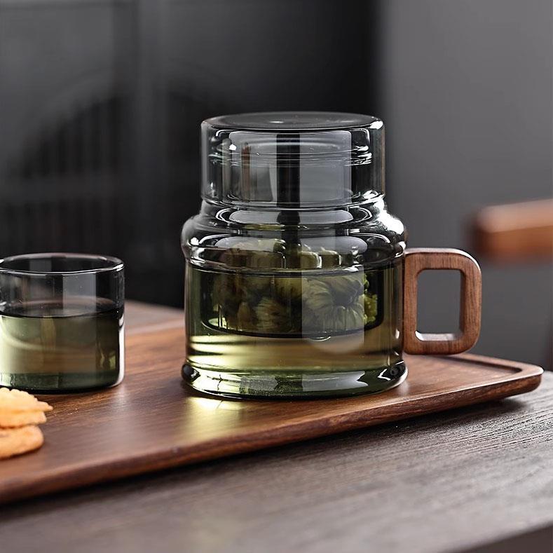 新款耐热玻璃墩墩壶功夫茶具绿茶壶花茶壶过滤花草沏泡茶壶煮茶壶