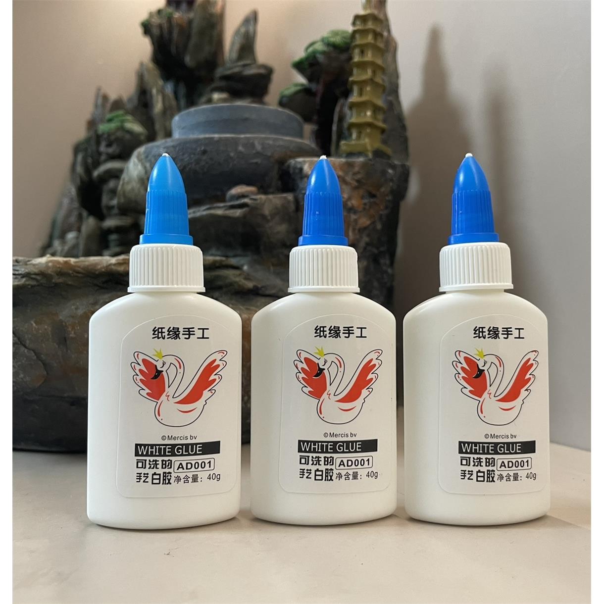 3瓶三角插折纸手工白胶乳胶木材胶单瓶40毫升共120毫升手工胶