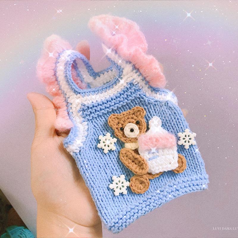 狗狗春季猫咪毛衣背心宠物编织毛线手工钩织diy材料包幼犬两脚衣