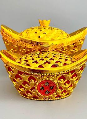 新年装饰摆件仿真金元宝糖果盒公司开业乔迁新居礼品场景布置摆设