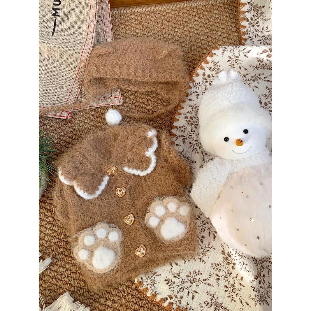 狗狗秋冬百褶裙连衣裙幼犬猫咪毛衣宠物编织手工钩织diy材料包