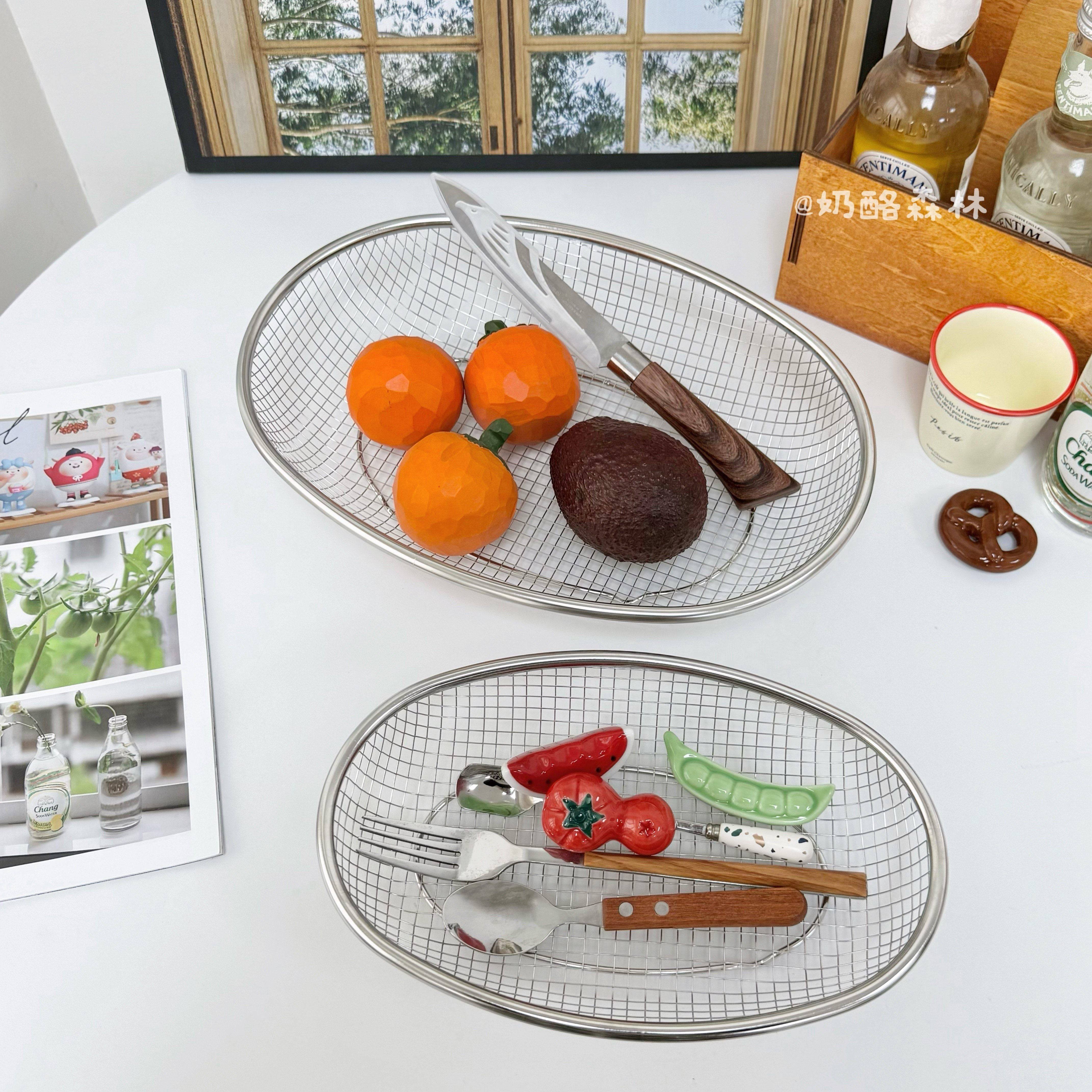 不锈钢椭圆洗菜篮沥水篮果蔬篮子网框网筛厨房篓置物篮杂货收纳筐,餐饮具,果盆/果盘/果篮,淘宝优惠券,粉丝福利购,淘宝优惠卷
