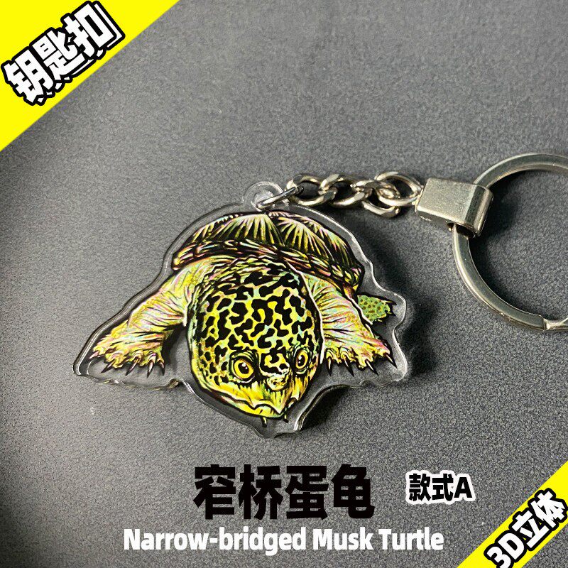 龟圈原创亚克力小海龟趣萌卡通果核星点头盔剃刀虎纹窄桥挂饰