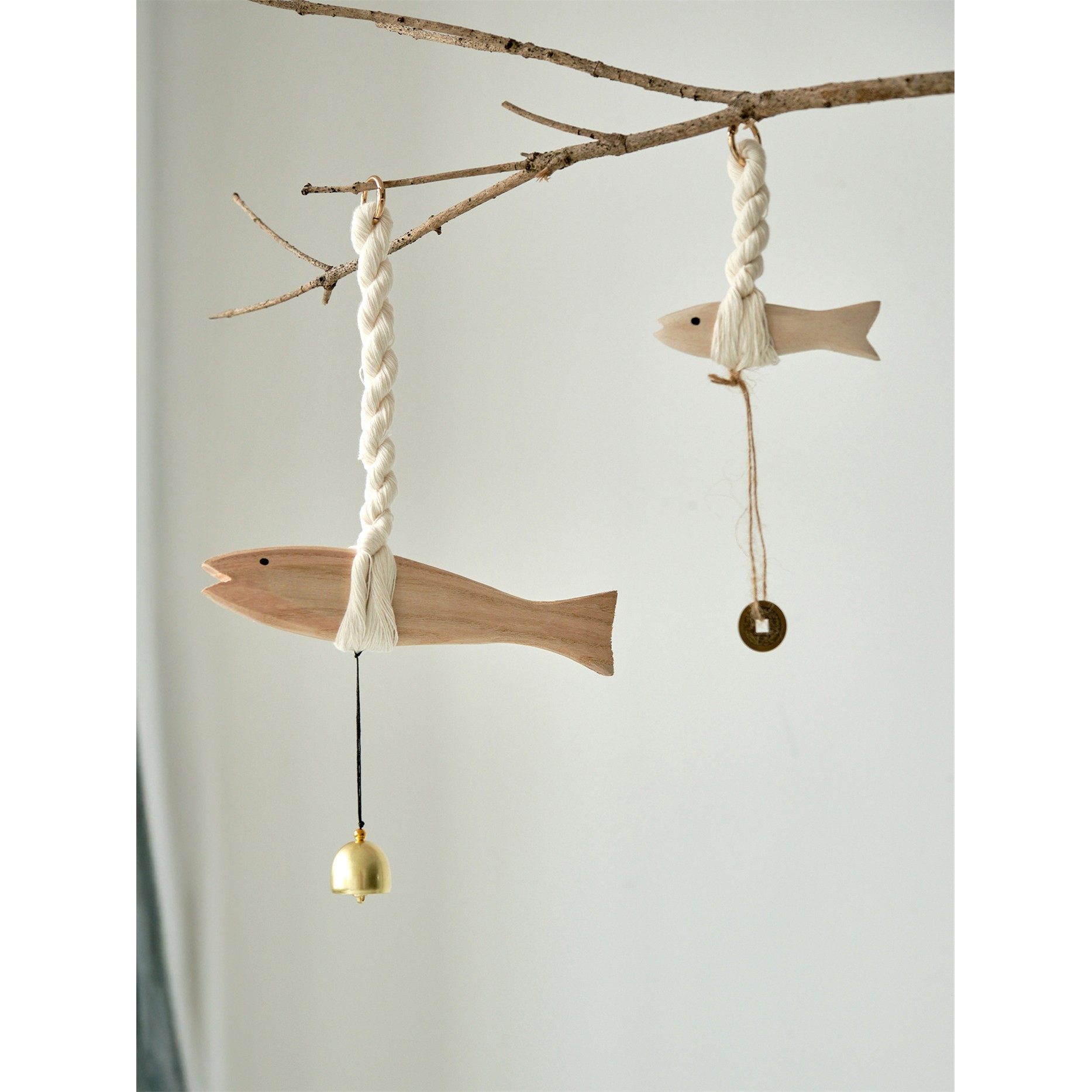 地中海风墙面装饰品鱼挂件实木棉绳小鱼铃铛风铃创意北欧墙壁家居,家居饰品,吊饰/挂饰,淘宝优惠券,粉丝福利购,淘宝优惠卷