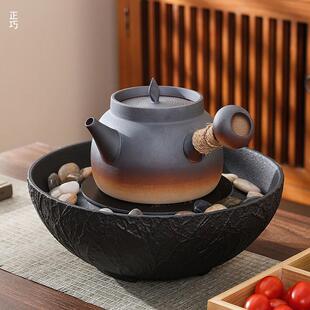 潮汕砂铫壶手工侧把陶壶电陶炉围炉煮茶家用烧水明火炭炉用煮茶器