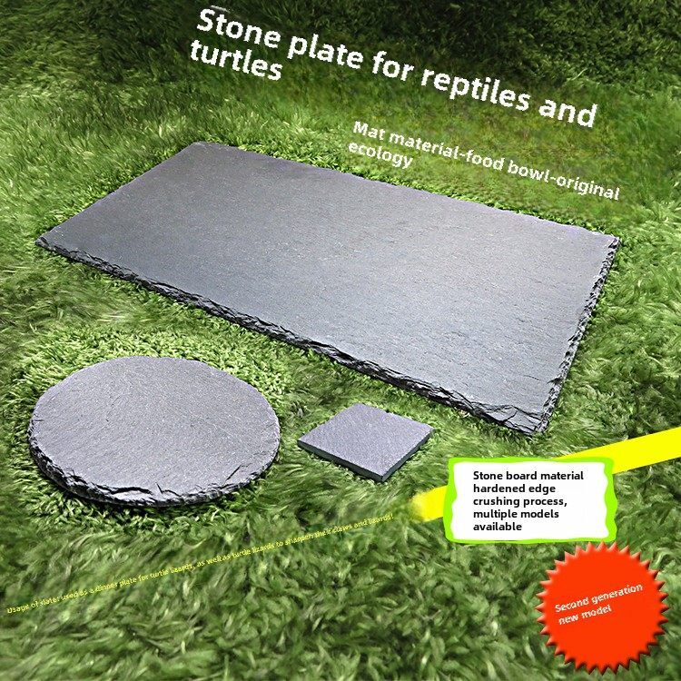 爬行动物乌龟板岩指甲磨台食物盆太阳露台养殖箱木盒美化垫保湿和