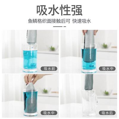 鱼鳞抹布擦玻璃无水印抹布厨房懒人布吸水不掉毛不留痕渍马小