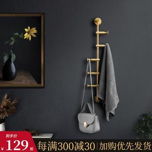 轻奢黄铜衣帽挂钩门后玄关卧室挂衣服钩卫生间壁挂墙上北欧入户门