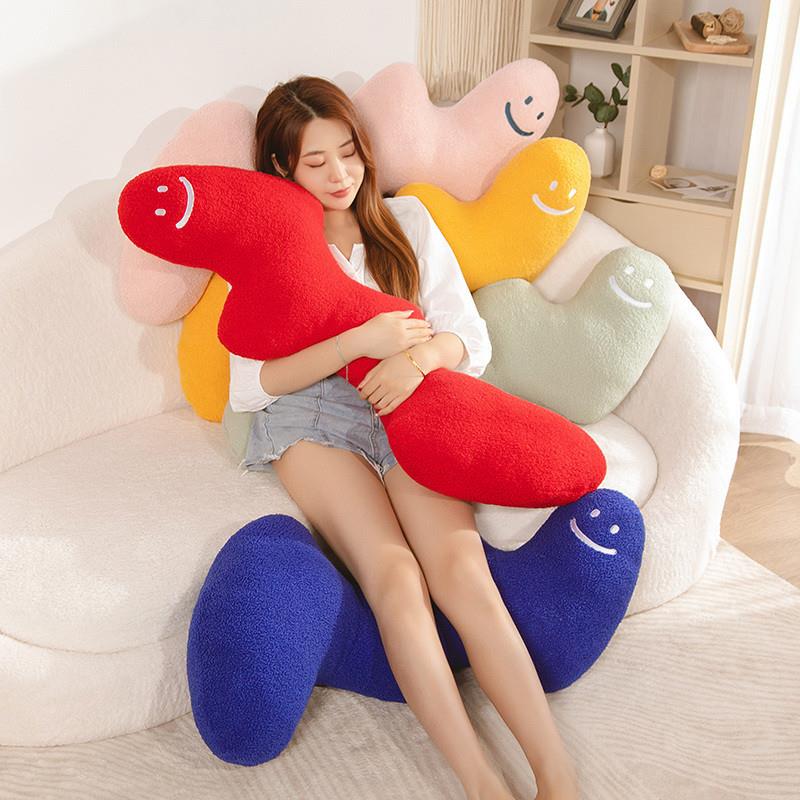 ins北欧大波浪LOVE长条侧睡觉夹腿抱枕头女生毛绒玩具布娃娃可爱