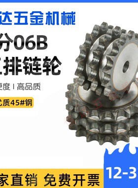 45钢淬火3分06B三排链轮06B-3链轮12-25齿链轮齿轮配件大全代加工