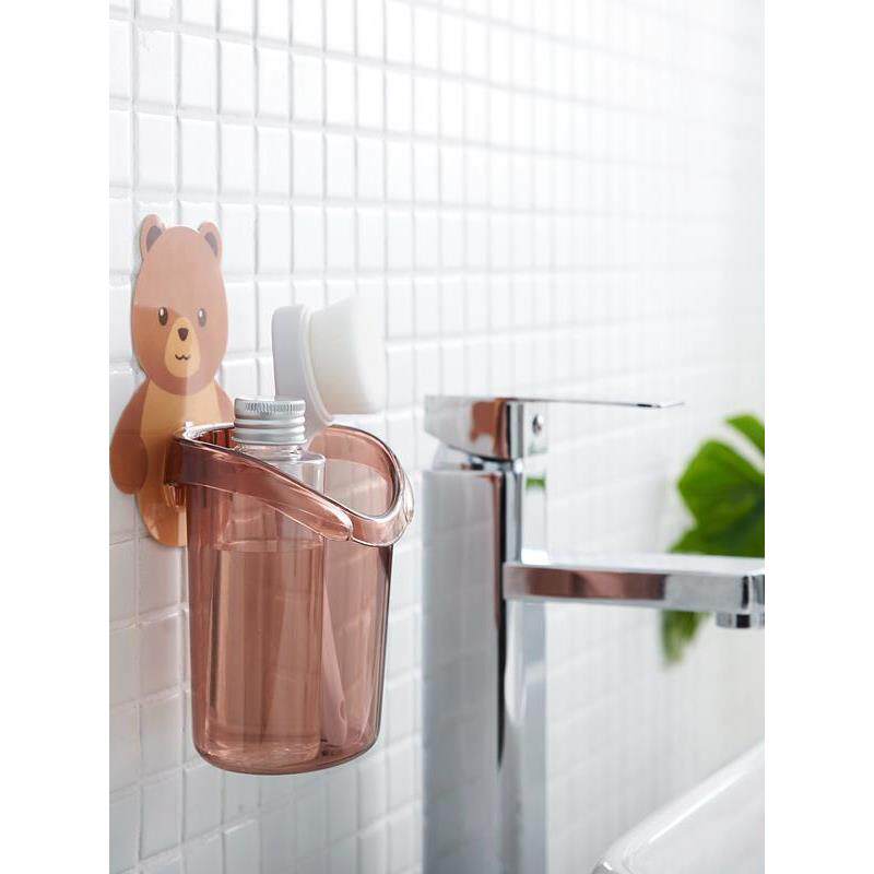 卡通小熊洗漱收纳筒剃须刀收纳盒浴室壁挂牙刷架牙具收纳架