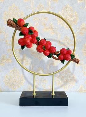 荔枝摆件名利双收招财大吉大利开业礼物搬家乔迁礼物新中式装饰品