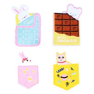 采购产品布片绣花大卡通服装装饰布片修补布片儿童服装裤子补丁贴