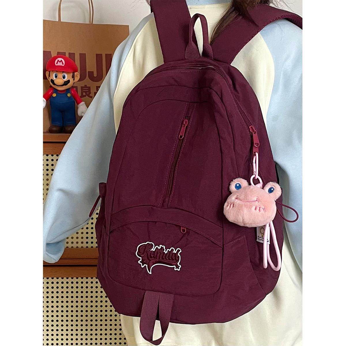 书包女生初中大容量日系ins复古简约百搭大学生上课通勤包双肩包,箱包皮具/热销女包/男包,双肩背包,淘宝优惠券,粉丝福利购,淘宝优惠卷