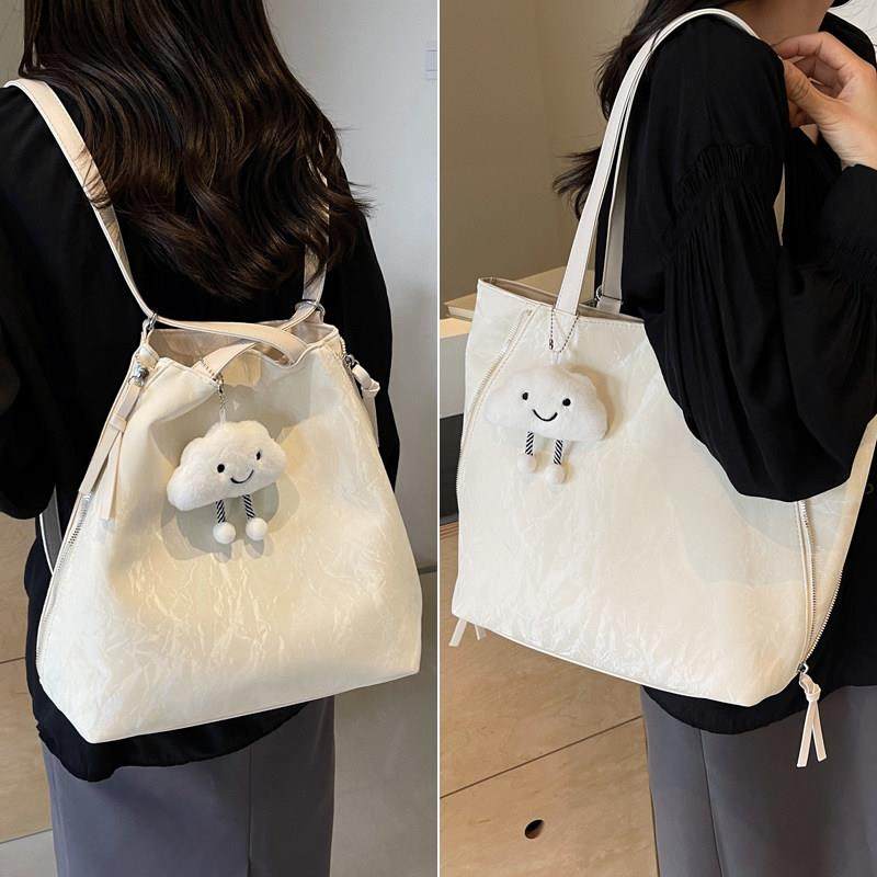 中点大容量单肩包女轻便防水多功能托特包PU软皮简约通勤双肩背包,箱包皮具/热销女包/男包,托特包,淘宝优惠券,粉丝福利购,淘宝优惠卷