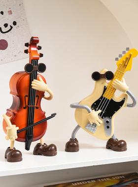 创意吉他大提琴八音盒儿童卧室书房桌面摆件音乐盒男女孩生日礼物