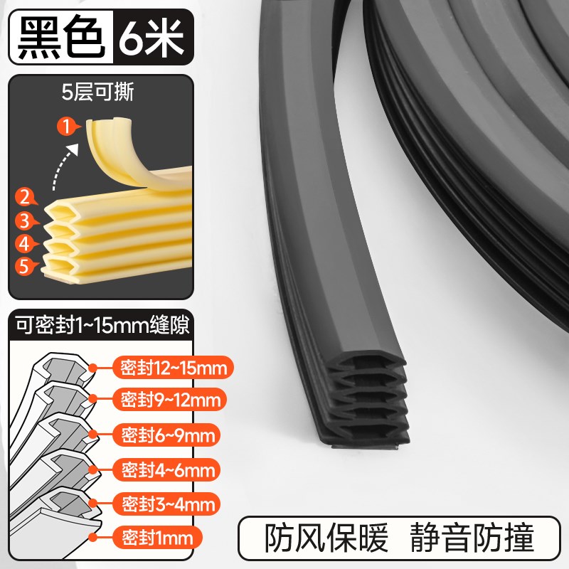入户门胶条防盗门密封条门缝防风门框卧室房门隔音静音防撞条