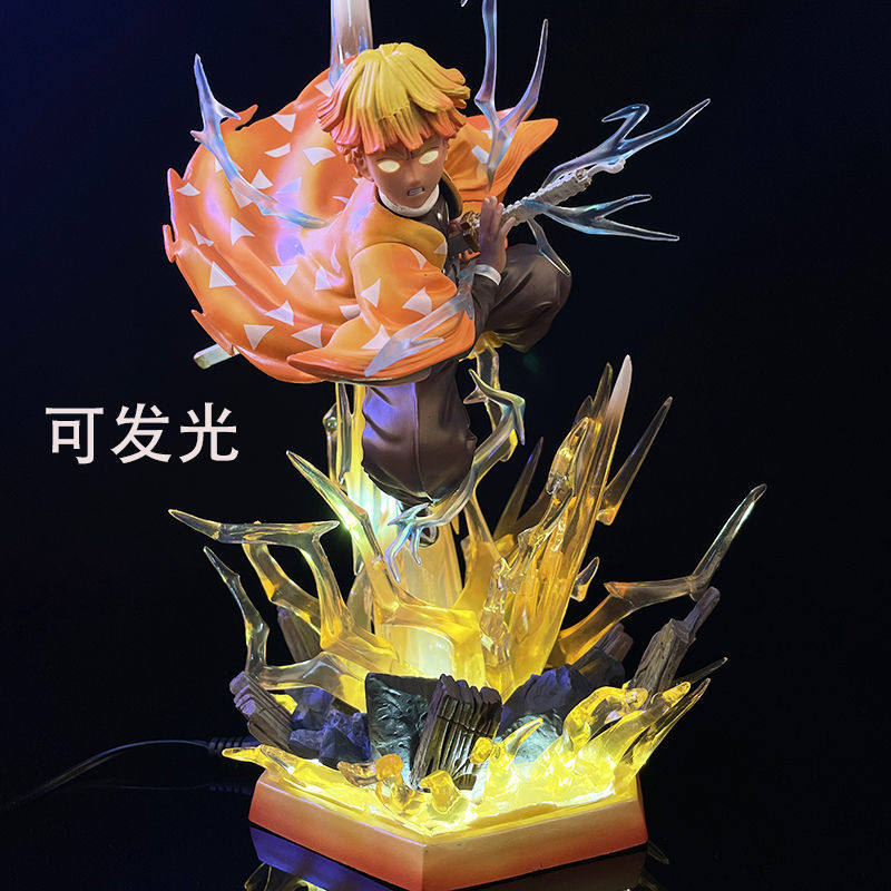 鬼灭之刃手办我妻善意简刻霹雳一闪双头可发光GK雕像模型摆件礼物