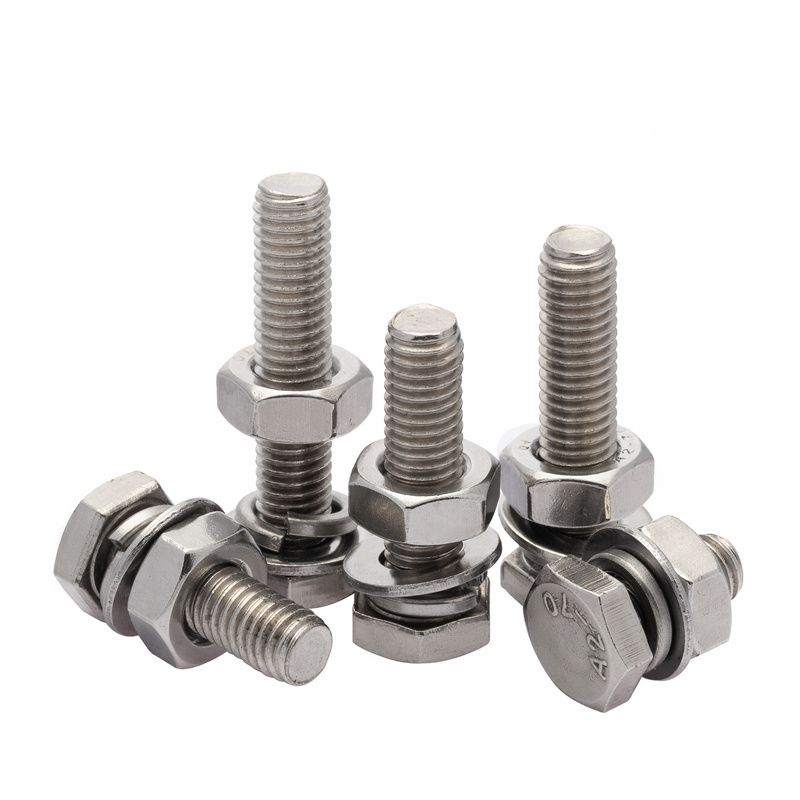 M4M5M6M8M10M12M1t6M20B 304不锈钢外六角螺丝螺母套装加长螺杆大