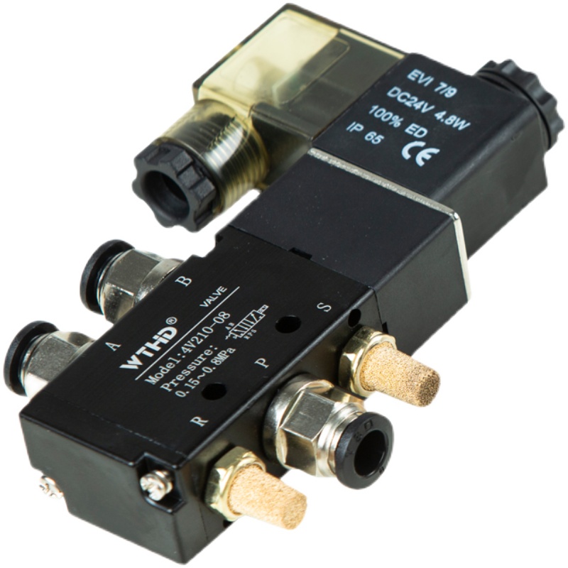 气动电磁阀4V210-08换向阀12V气动控制阀二位五通电子气阀AV 220V