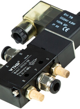 气动电磁阀4V210-08换向阀12V气动控制阀二位五通电子气阀AV 220V